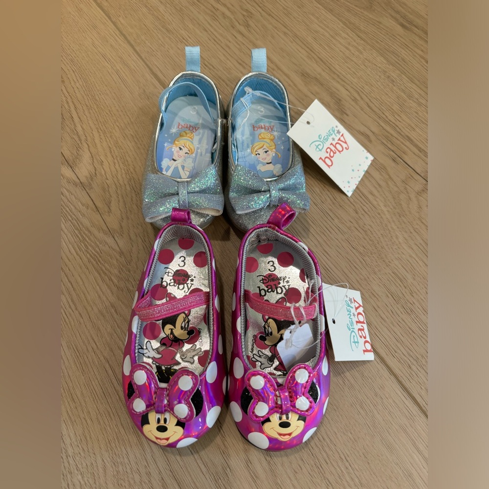 Disney Baby Cinderella and Minnie Mouse shoes size 3